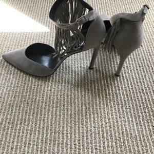 Stuart Weitzman suede fringe heels
